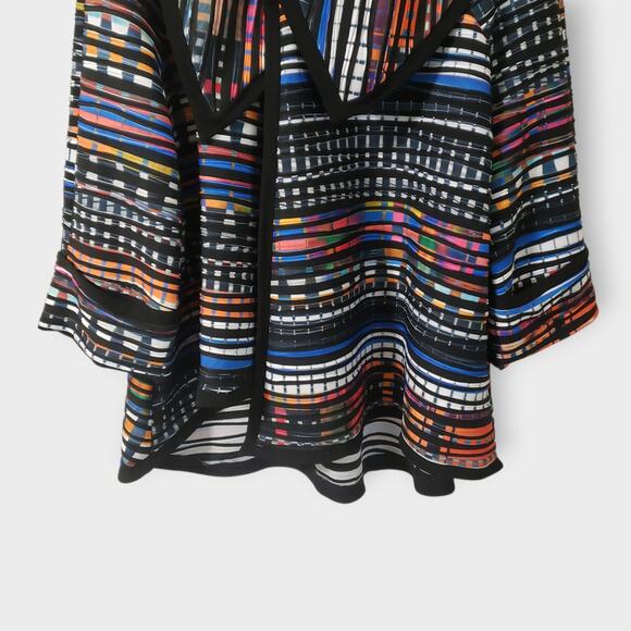 Joseph Ribkoff Colorful Abstract Textured Cape Jacket Sz 12 Artsy Eccentric - Picture 3 of 16